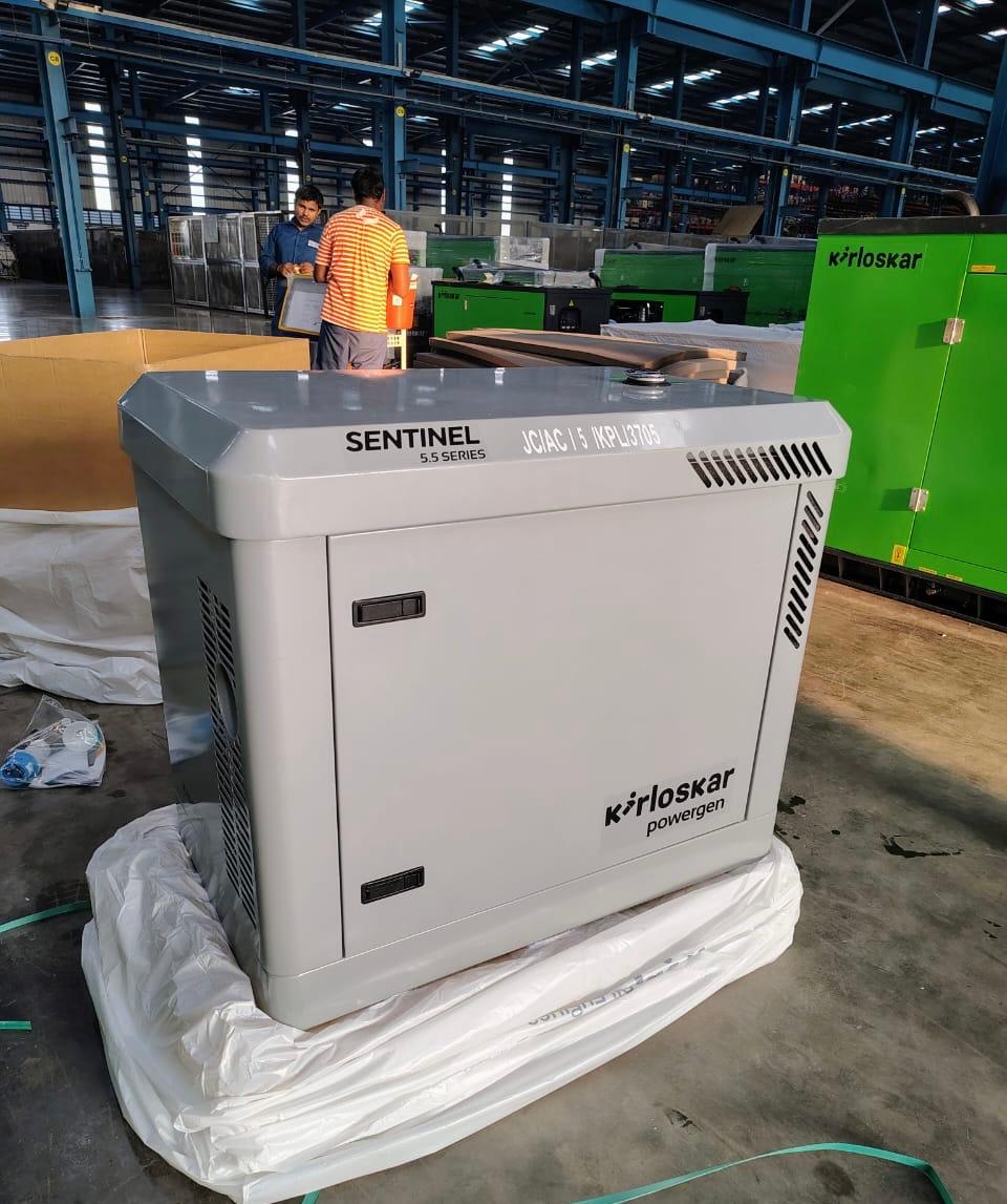 Sentinel Series genset ready for dispatch at the Kirloskar facility